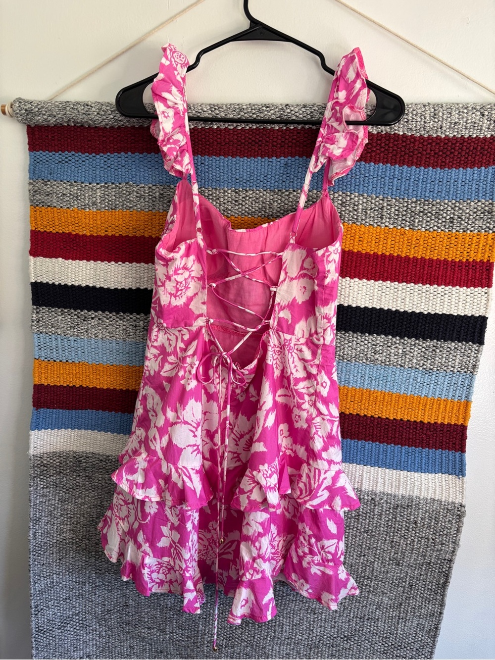 Pink Floral Ruffled Mini Dress - Picture 5 of 8